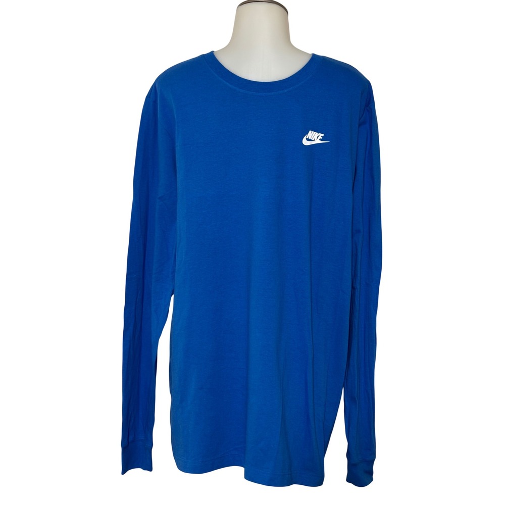 Nike Long Sleeve T-Shirt Mens Large Blue Swoosh FD6654-403 NEW w/ tag